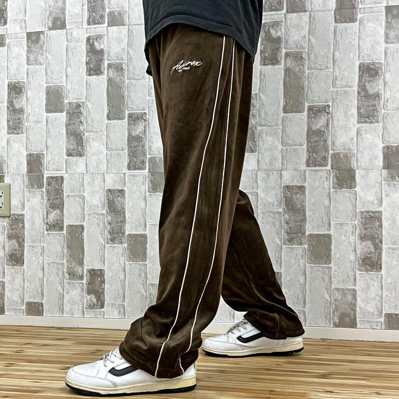 AVIREX アヴィレックス VELOUR PANTS CURSIVE LOGO ベロア