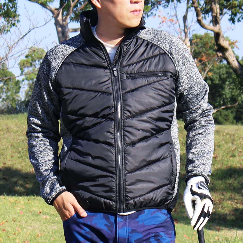 【CPH/GOLF】スタジャンコーデュロイ中綿ブルゾンゴルフウェア ゴルフウェア メンズ ゴルフジャケット 異素材切替 中綿 アウター