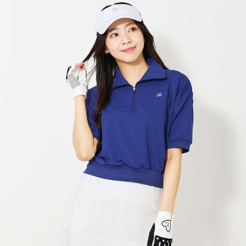 gs GOLF ゴルフウェアレディースgs GOLF ハーフジップリブ