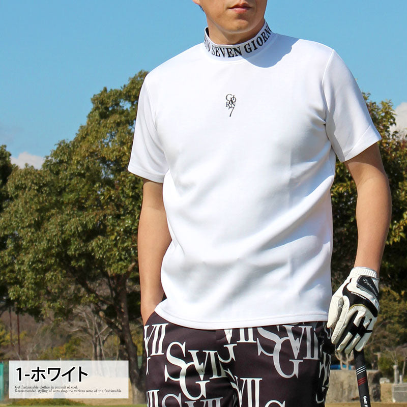 en Giorno アンジョルノ プリントモックネック半袖シャツ ゴルフウェア メンズ モックネックシャツ – Un Giorno online