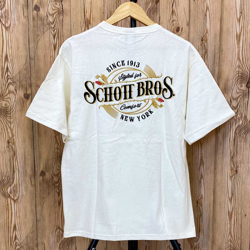 Schott ショット EMBROIDERED SCHOTT BROS 半袖Tシャツ クルーネック