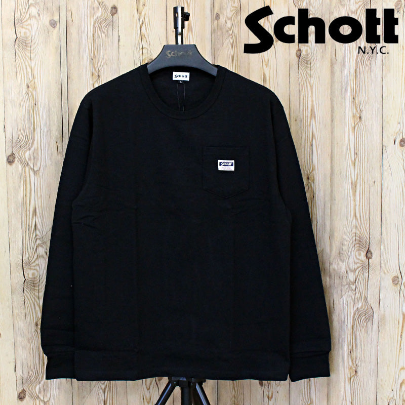 Schott ショット WORK LABEL POCKET ロングTシャツ 長袖Tシャツ Schott ショット WORK LABEL POCKET ロングTシャツ トップス 綿