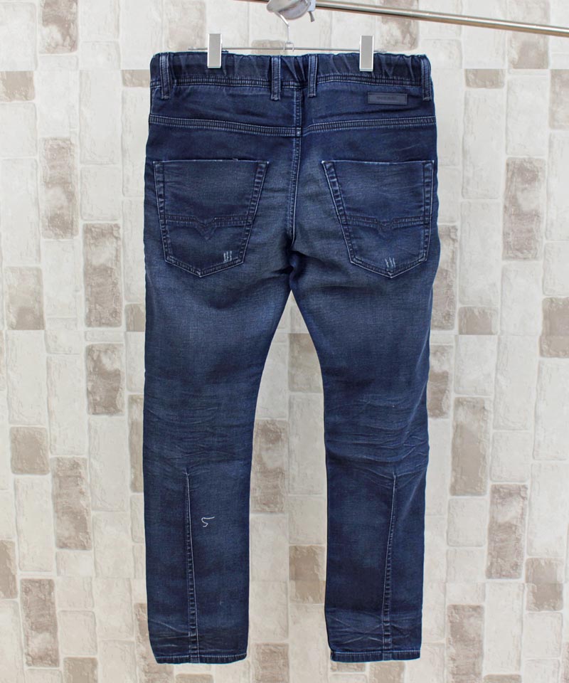 DIESEL ディーゼル デニム メンズ JOGG JEANS ジョグデニム ジョグジーンズ スウェットデニム ストレッチ テーパード  ヴィンテージUSED加工 ジーンズ ウエストコード KROOLEY-NE 84PF