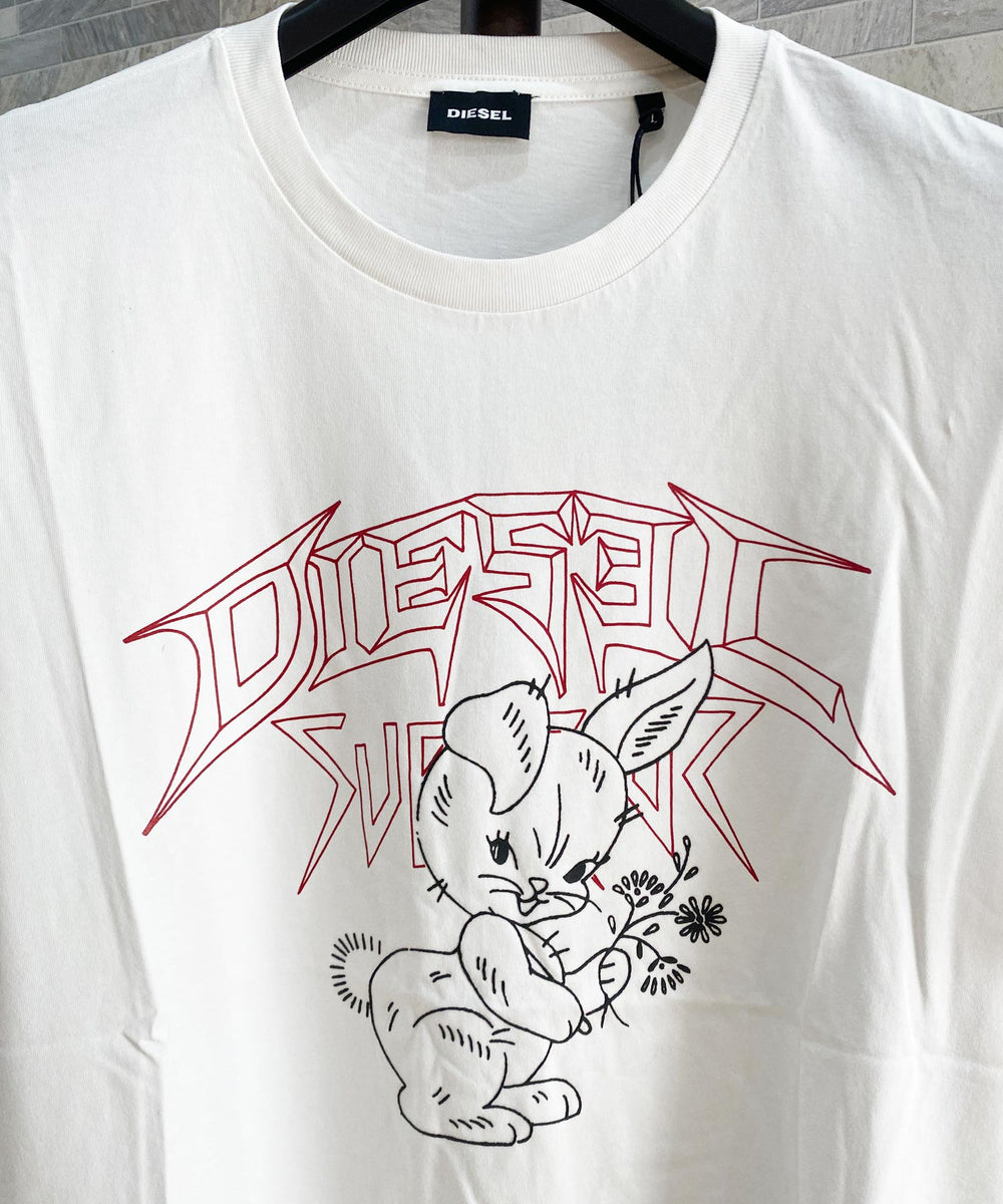 DIESEL ディーゼル アニマルキャラ プリント クルーネック 半袖Tシャツ T-JUST-W1