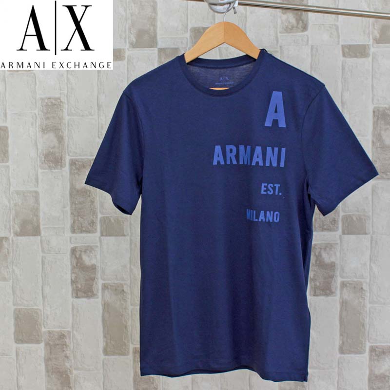 洗練されたデザイン　アルマーニ エクスチェンジ　サークルAXロゴ　Tシャツ　L