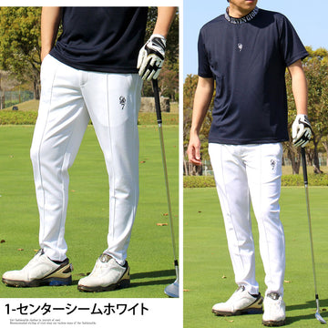 GIORNO SEVEN ジョルノセブン ゴルフパンツ ゴルフウェア メンズ ブランド ストレッチ ジャージ センターシーム 立体ロゴ