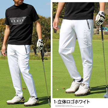 GIORNO SEVEN ジョルノセブン ゴルフパンツ ゴルフウェア メンズ ブランド ストレッチ ジャージ センターシーム 立体ロゴ