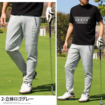 GIORNO SEVEN ジョルノセブン ゴルフパンツ ゴルフウェア メンズ ブランド ストレッチ ジャージ センターシーム 立体ロゴ