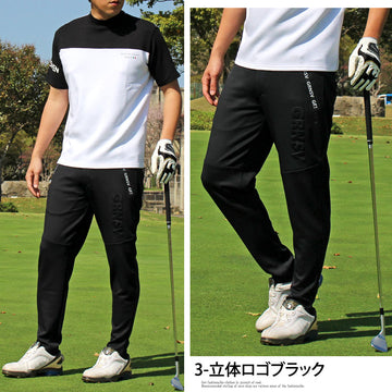 GIORNO SEVEN ジョルノセブン ゴルフパンツ ゴルフウェア メンズ ブランド ストレッチ ジャージ センターシーム 立体ロゴ