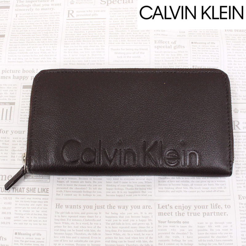 Calvin Klein カルバンクライン CK 型押しロゴ エンボス加工 ラウンド