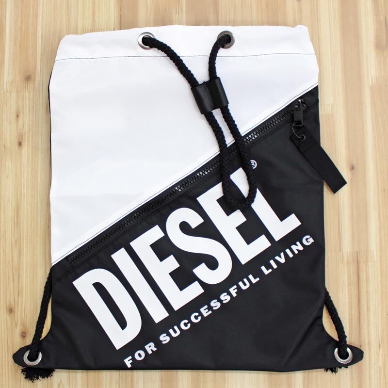 ディーゼルバッグ　diesel リュック　巾着　キーホルダー　バイカラーネイビー