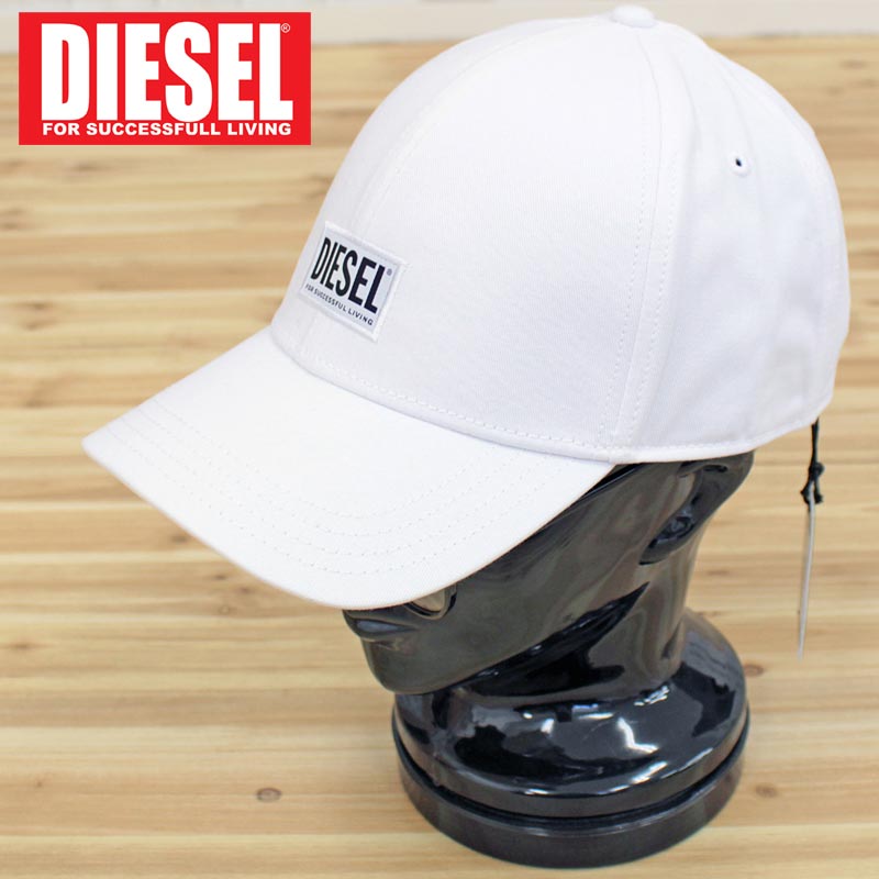 DIESEL ディーゼル ベースボールキャップ ロゴ ホワイト - 帽子