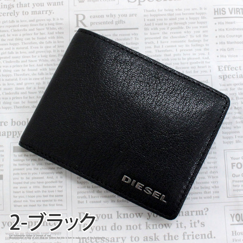 未使用　DIESEL  ディーゼル  レザー×デニム　二つ折り財布 箱付き