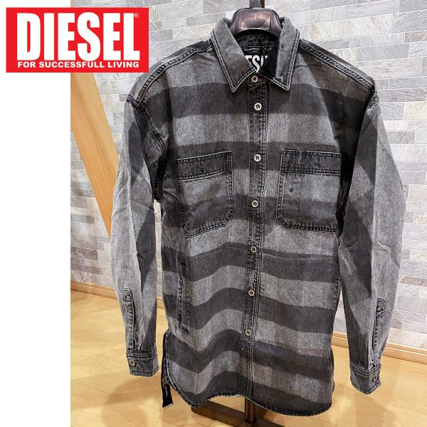 DIESEL ディーゼル ボーダー染めデニムシャツジャケット D-LOREN – TopIsm