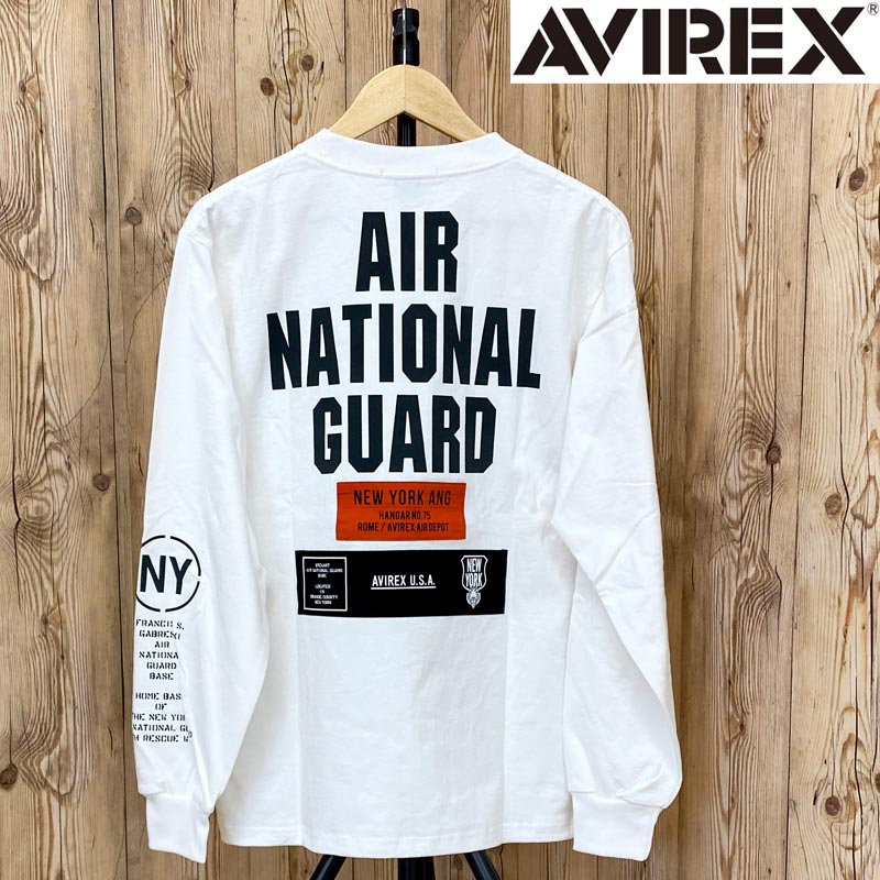 AVIREX アヴィレックス A.N.G.PATCH&PRINT ロングTシャツ 長袖Tシャツ