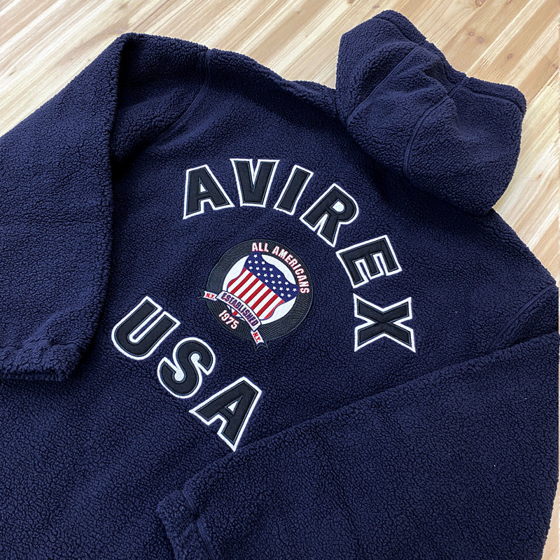 AVIREX アヴィレックス シグネイチャーロゴ ボア ジップパーカー – TopIsm