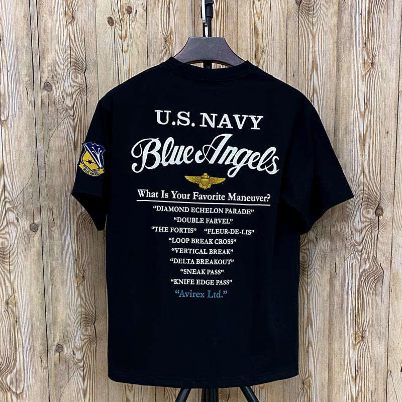 AVIREX アヴィレックス EMBROIDERED BLUE ANGELS 半袖Tシャツ