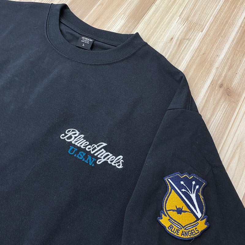 AVIREX アヴィレックス EMBROIDERED BLUE ANGELS 半袖Tシャツ