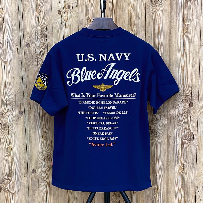 AVIREX アヴィレックス EMBROIDERED BLUE ANGELS 半袖Tシャツ