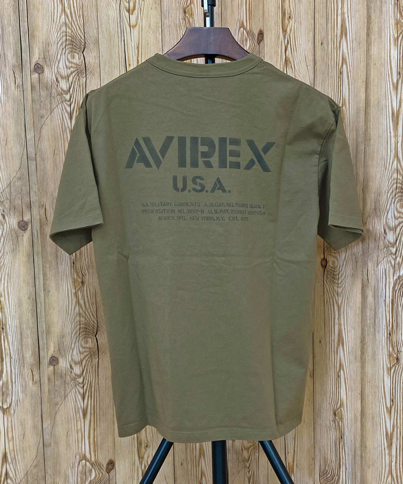 AVIREX アヴィレックス MIL. STENCIL OFFICIAL LOGO 半袖Tシャツ