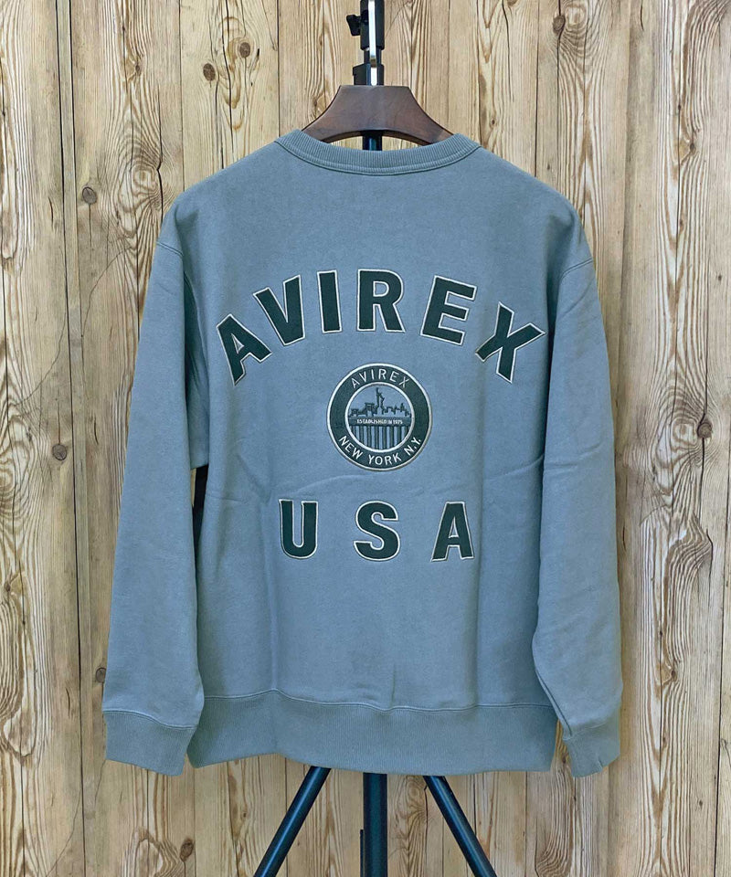 セール☆AVIREX アヴィレックス ロゴ ネイバル スウェット VARSITY LOGO CREWNECK SWEAT NYC / バーシティ ロゴ クルー