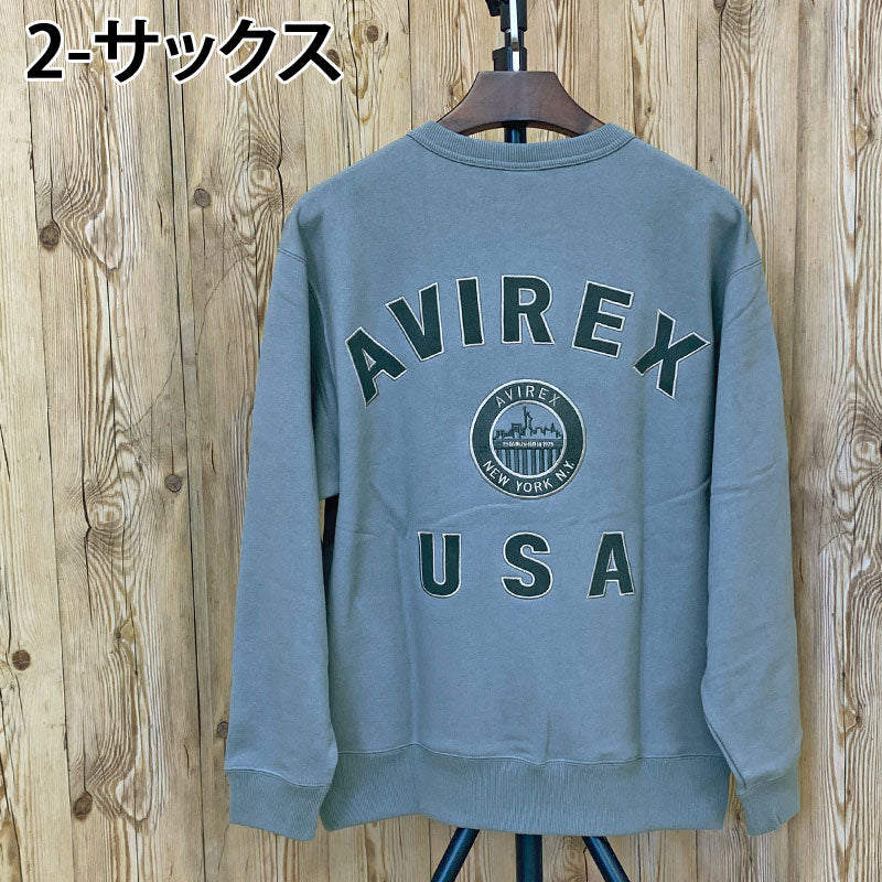 AVIREX アヴィレックス VARSITY LOGO NYC CREWNECK SWEAT バー