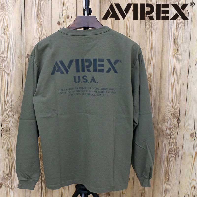 AVIREX アヴィレックス MIL. STENCIL OFFICIAL LOGO ロングTシャツ