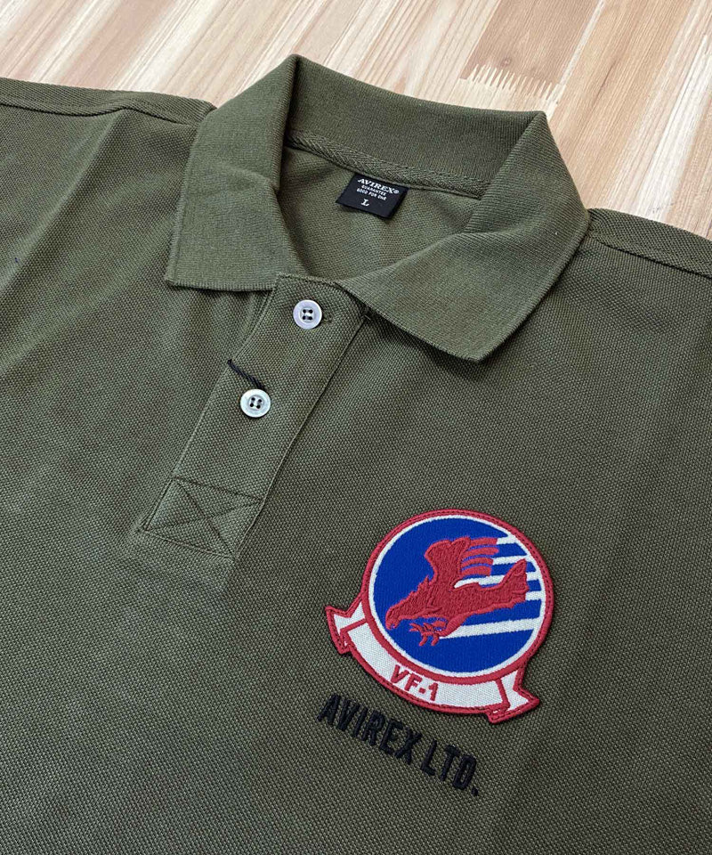 AVIREX 半袖ポロシャツ　FLAG TOP GUN AVIREX アヴィレックス FLAG TOPGUN 半袖ポロシャツ トップガン