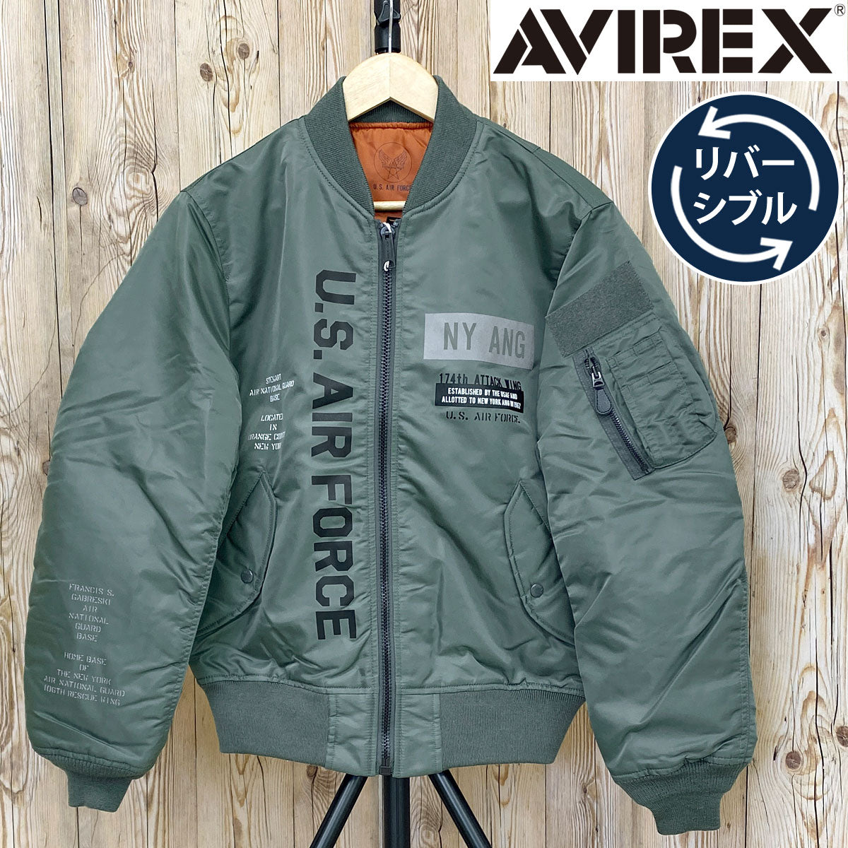 AVIREX アヴィレックス MA-1 REFLECT STENCIL リバーシブル ジャケット ミリタリー フライト ジャケット