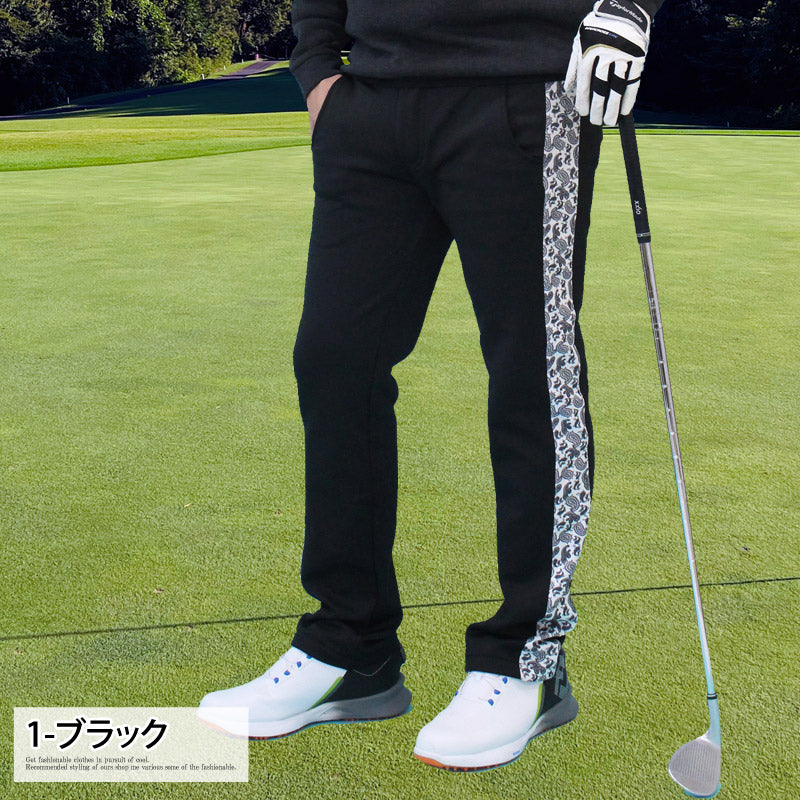 ゴルフパンツ メンズ ゴルフウェア 暖かい 裏起毛フリース ストレッチ