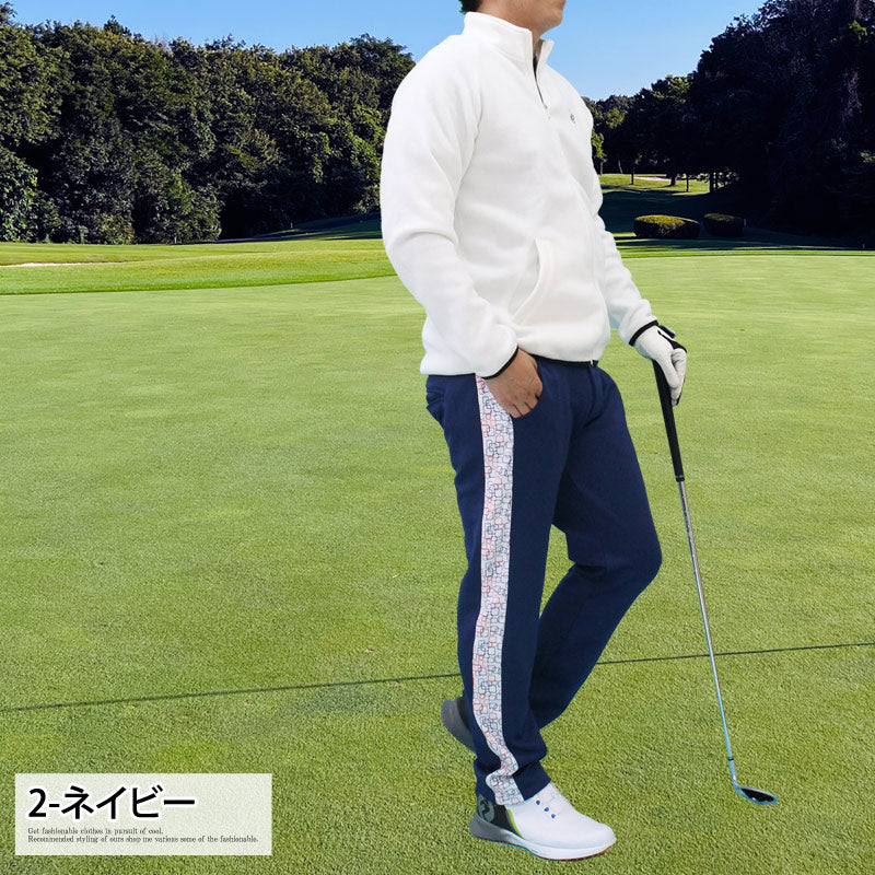 ゴルフパンツ メンズ ゴルフウェア 暖かい 裏起毛フリース ストレッチ