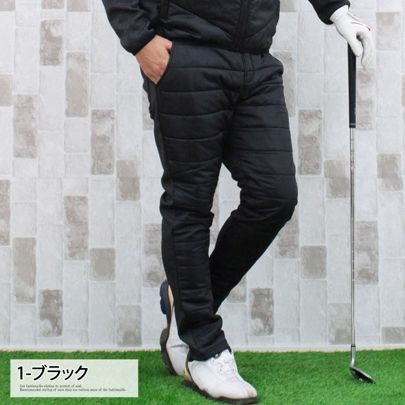 極美品✨ビームスゴルフ ロゴ 蓄熱 HEAT×防風 裏起毛ゴルフパンツ M