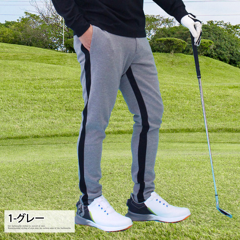 ゴルフパンツ メンズ ゴルフウェア ストレッチ スウェット両