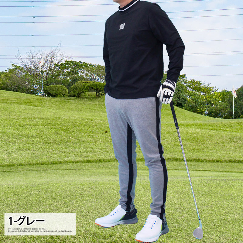 ビームスゴルフ パンツ サイドライン ボンディング ブラック ストレッチ 防風 ビームスゴルフ パンツ サイドライン ボンディング ブラック