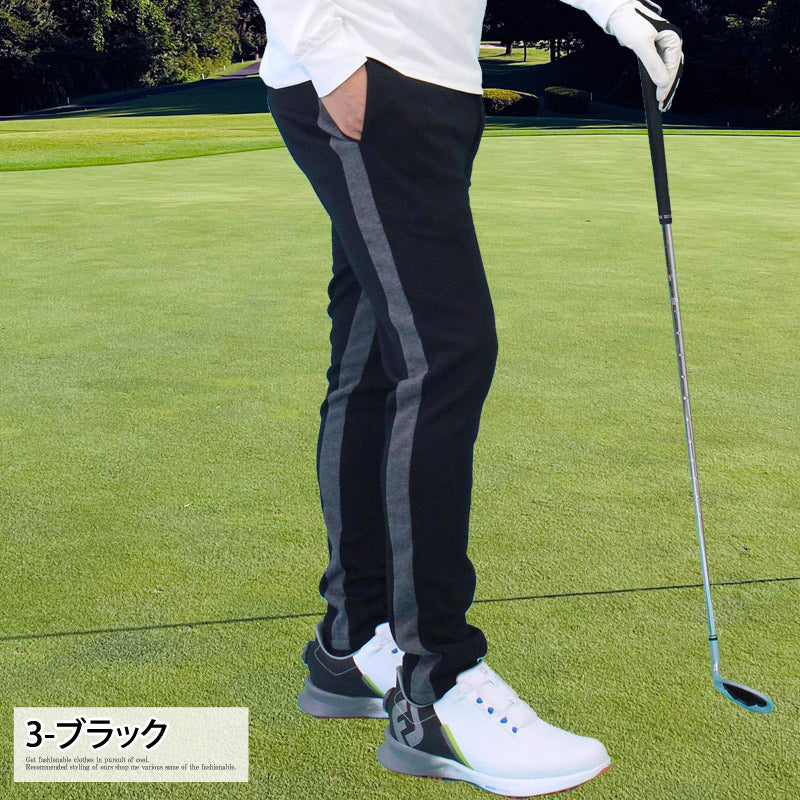 ゴルフパンツ メンズ ゴルフウェア ストレッチ スウェット両