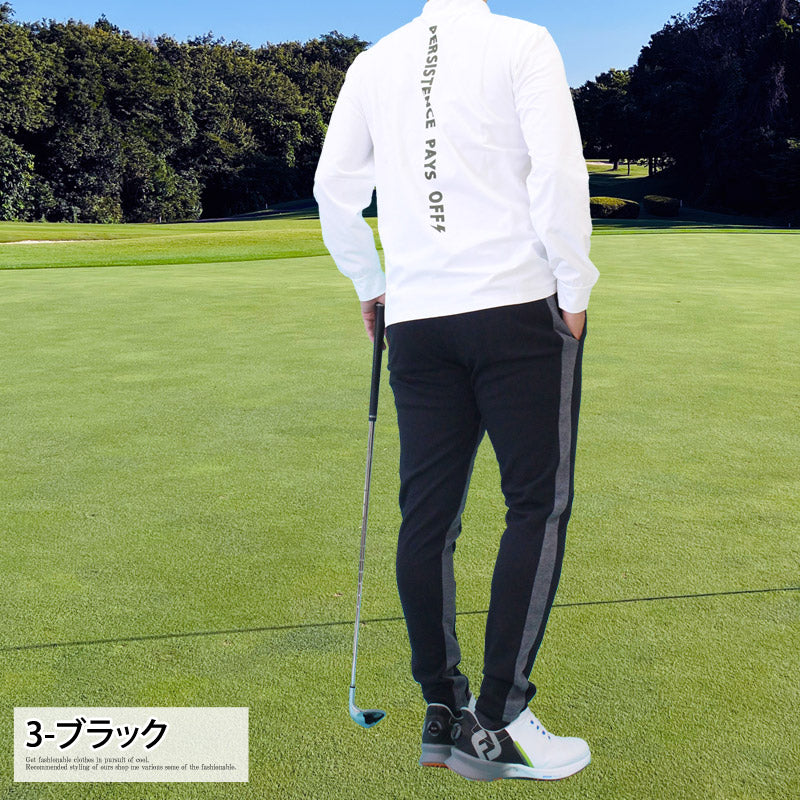 ゴルフパンツ メンズ ゴルフウェア ストレッチ スウェット両サイド