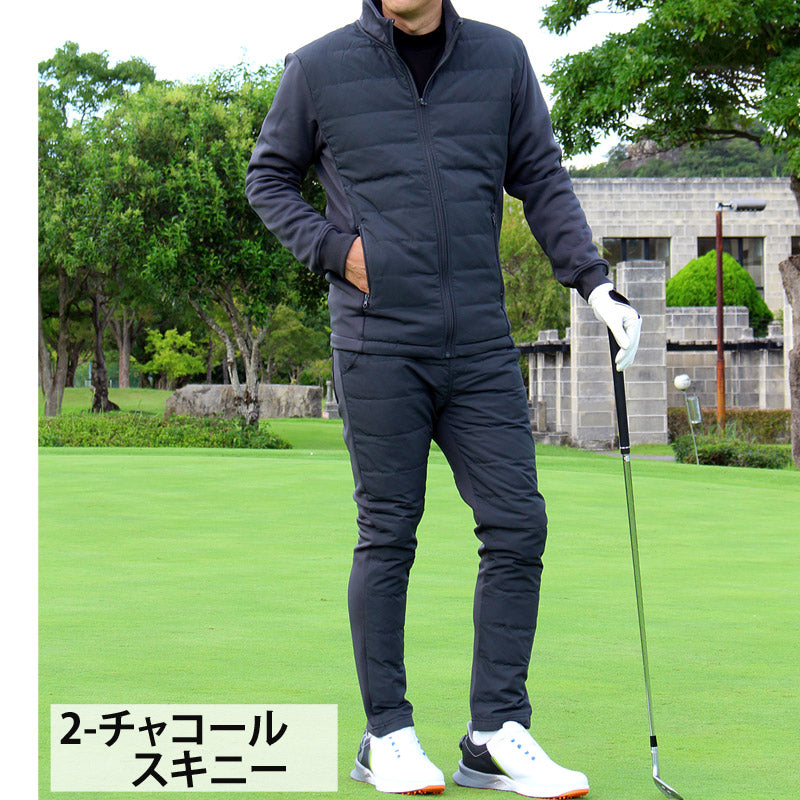 ダウンパンツ メンズ ゴルフパンツ ダウン80% 裏起毛 裏フリース