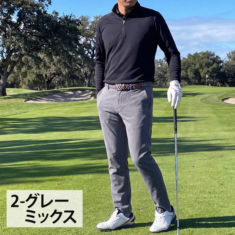 ゴルフウェア メンズ ゴルフパンツ 接触冷感 ストレッチ ウエストゴム