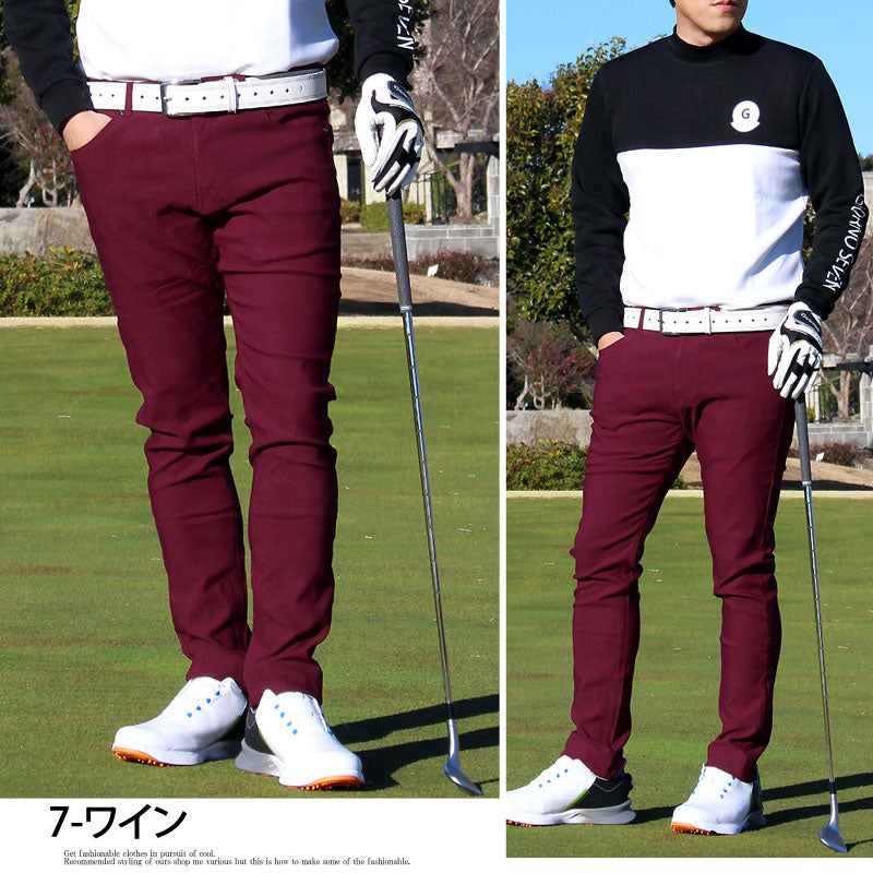 レッド ゴルフパンツ メンズ