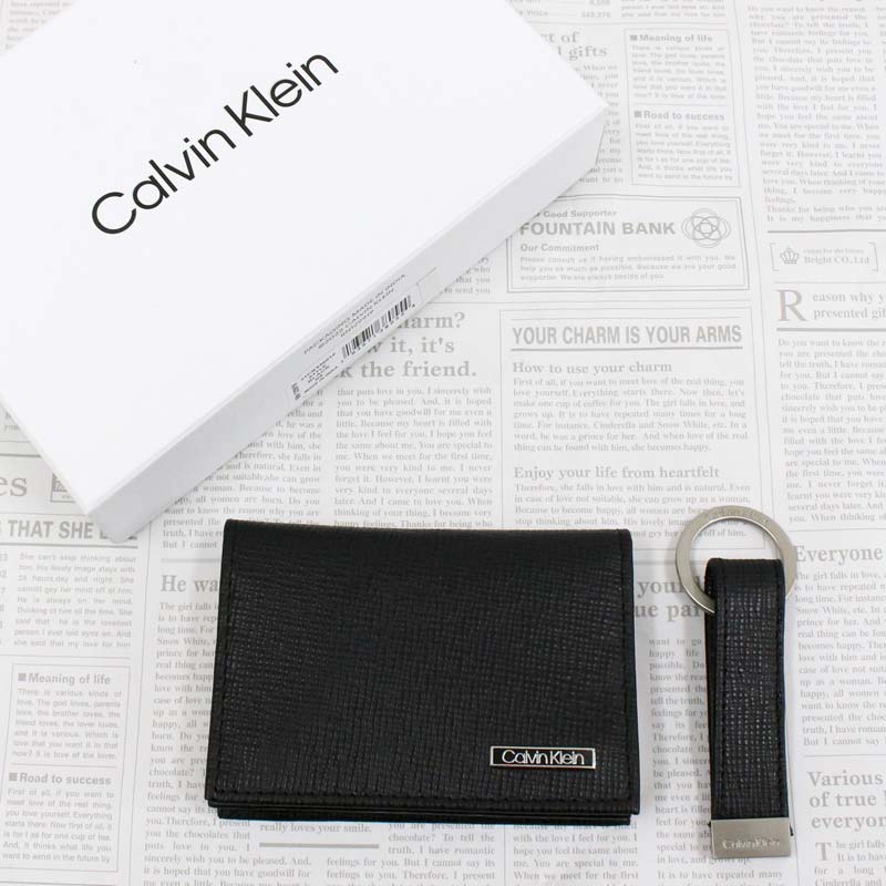   カルバンクライン レザーカードケース キーリング Calvin Klein 名刺入れ / カルバンクライン ワンポイント レザー