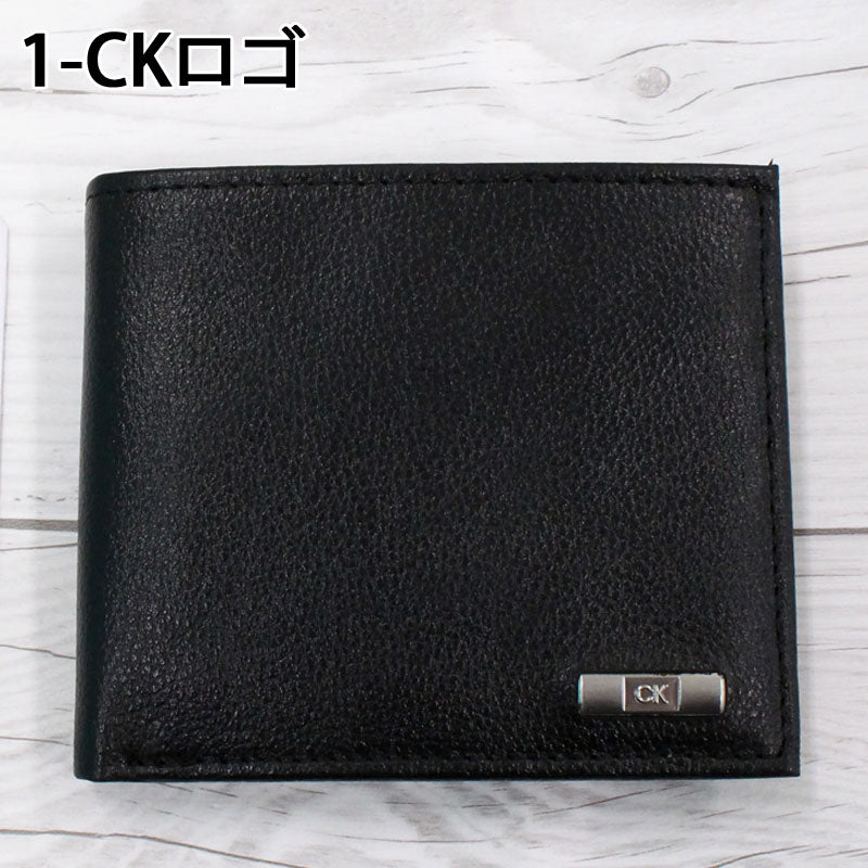 Calvin Klein カルバンクライン CK ロゴプレート 2つ折りウォレット