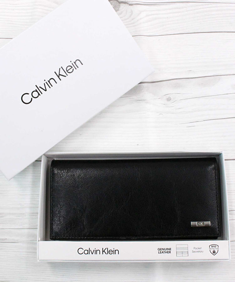 Calvin Klein カルバンクライン CK ロゴプレート 2つ折りロング