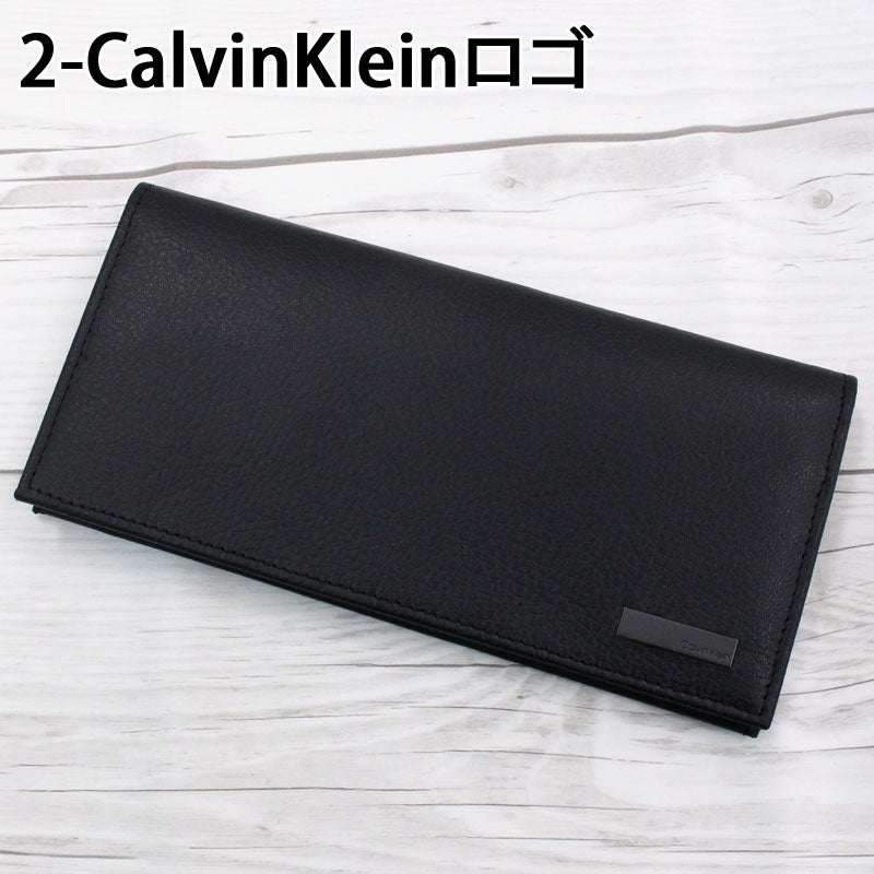 Calvin Klein カルバンクライン CK ロゴプレート 2つ折りロング