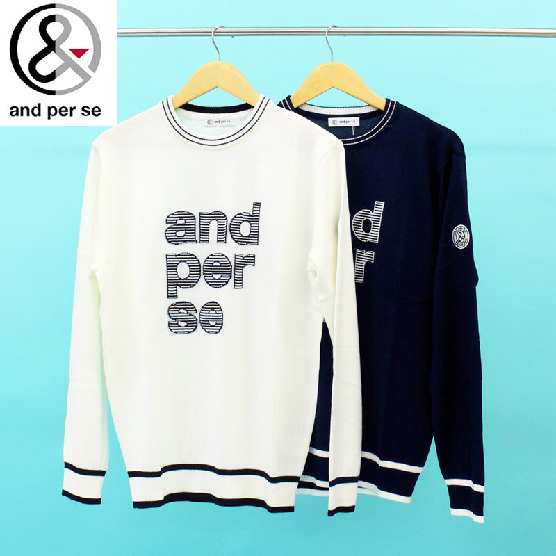 アンパスィ　ゴルフウェア　メンズ　セーター　L and per se アンパスィ ゴルフウェア メンズ ニットセーター トップス