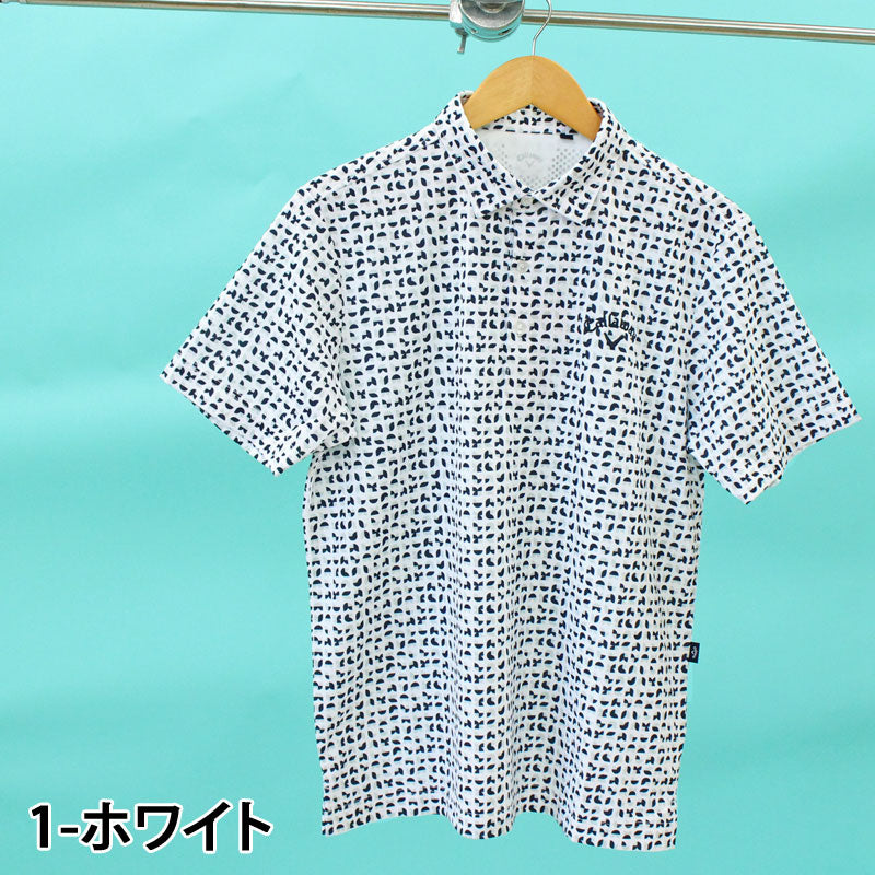 Callaway - 美品✨Callaway 半袖 ポロシャツ ゴルフウェア 総柄 ストレッチ 速乾 美品【Callaway】速乾 ストレッチ 総柄 ポロシャツ ゴルフウェア