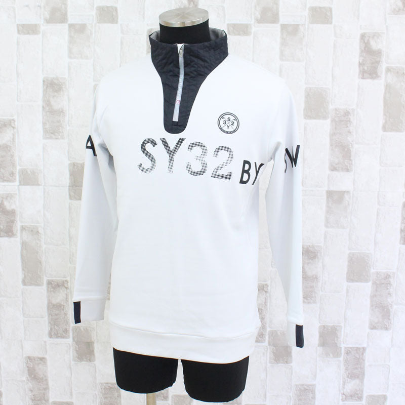SY32 by SWEET YEARS ゴルフウェア メンズ ハーフジップシャツ裏起毛
