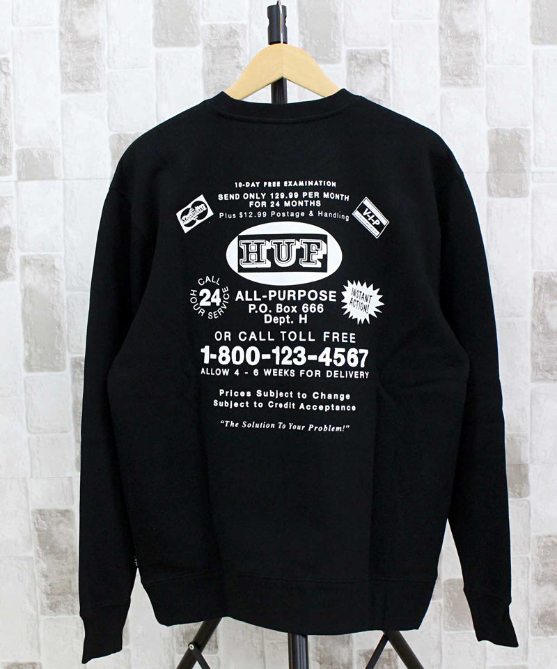 HUF ハフ アズ シーン オン TV クルーネック スウェット AS SEEN ON TV 