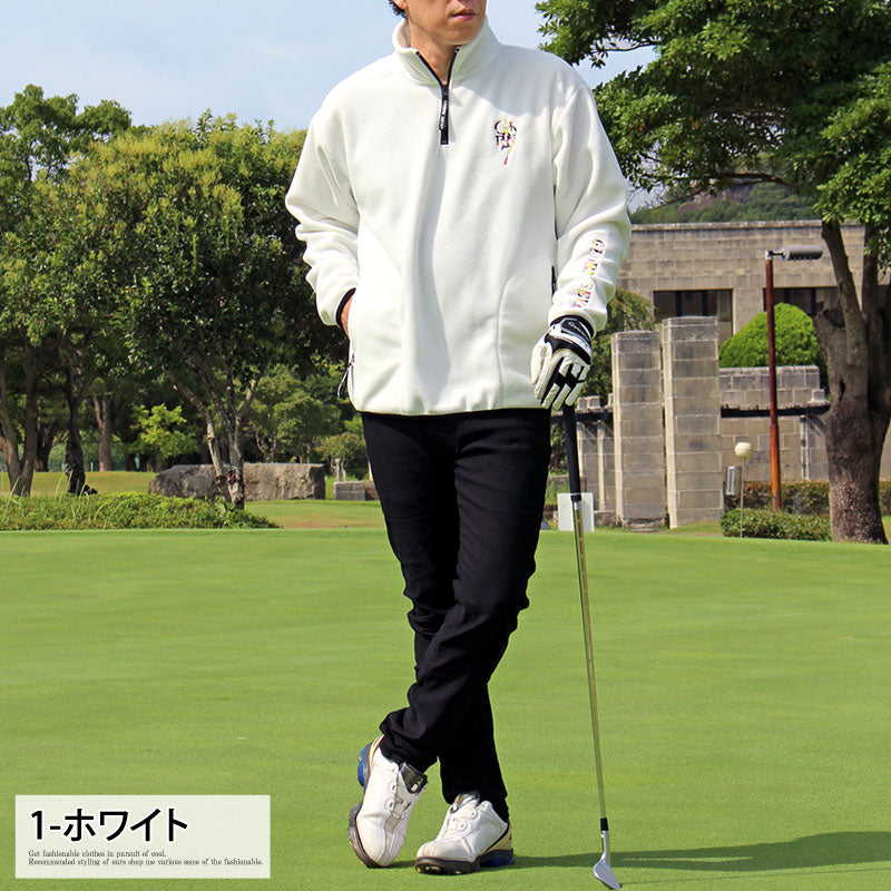 GIORNO SEVEN ジョルノセブン スニードジャック ゴルフウェア フリースジャケット ハーフジップ メンズ ブランド M / 3-グレー