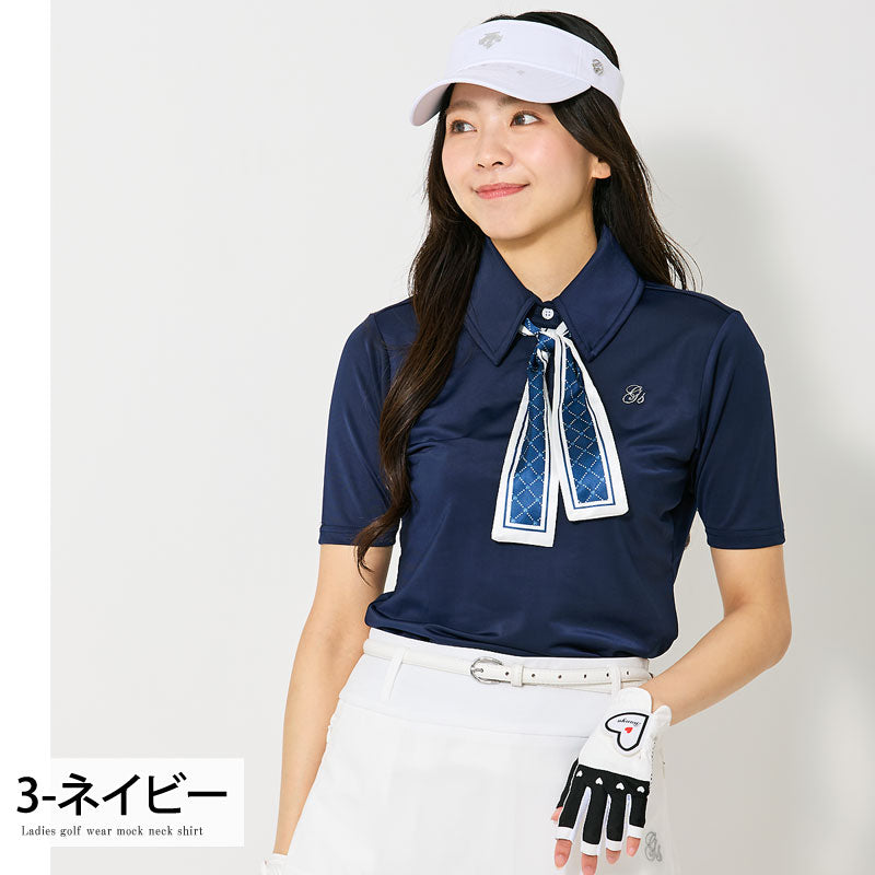 gs GOLF ゴルフウェア レディース ポロシャツ スカーフリボン