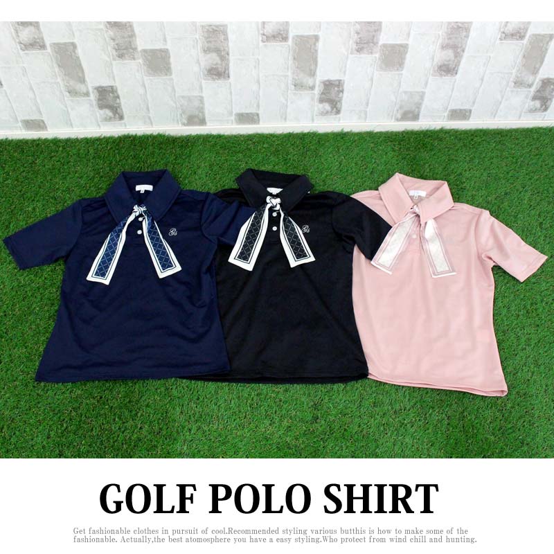 gs GOLF ゴルフウェア レディース ポロシャツ スカーフリボン